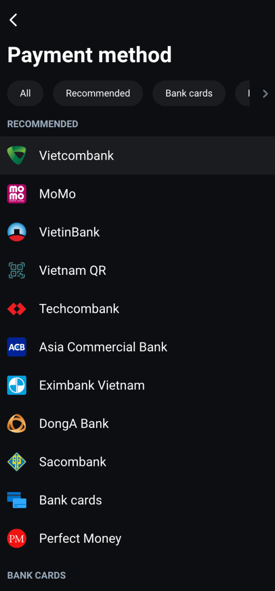 Kā noguldīt naudu Olymptrade, izmantojot bankas pārskaitījumu