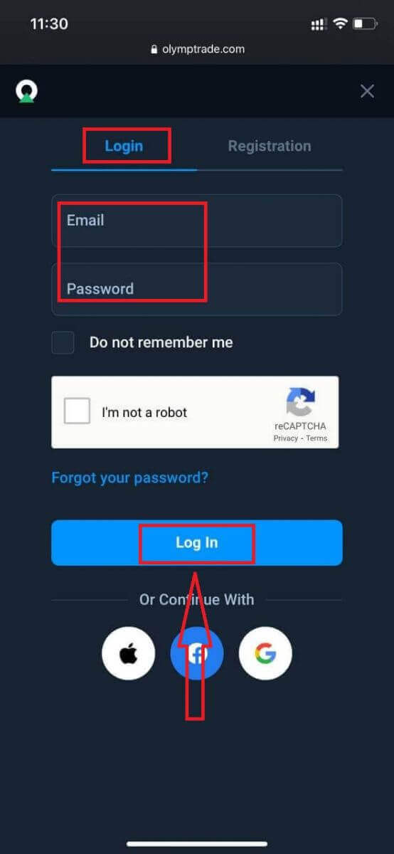 Kā pieteikties un verificēt kontu pakalpojumā Olymptrade