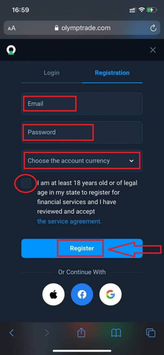 Kā reģistrēties un verificēt kontu pakalpojumā Olymptrade