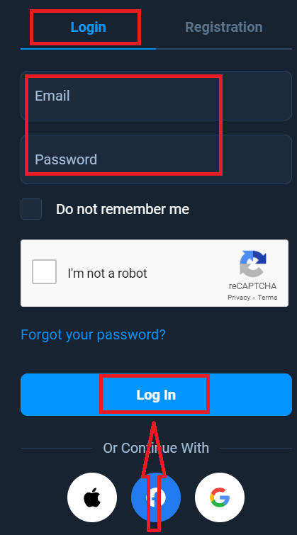 Kā reģistrēties un pieteikties kontā Olymptrade